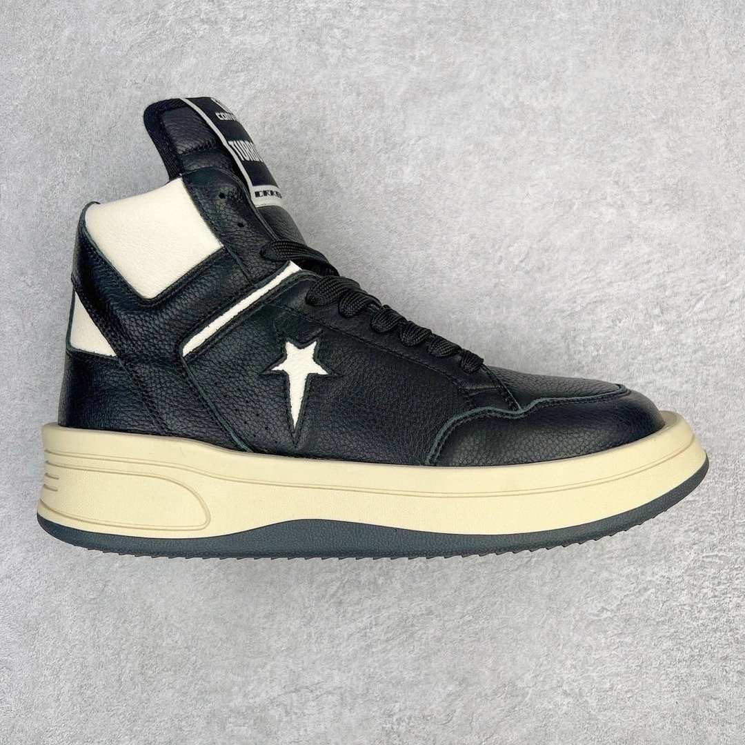 Unbranded Sneakers Platform lace-up with contrast toe caps — High-top black and white
