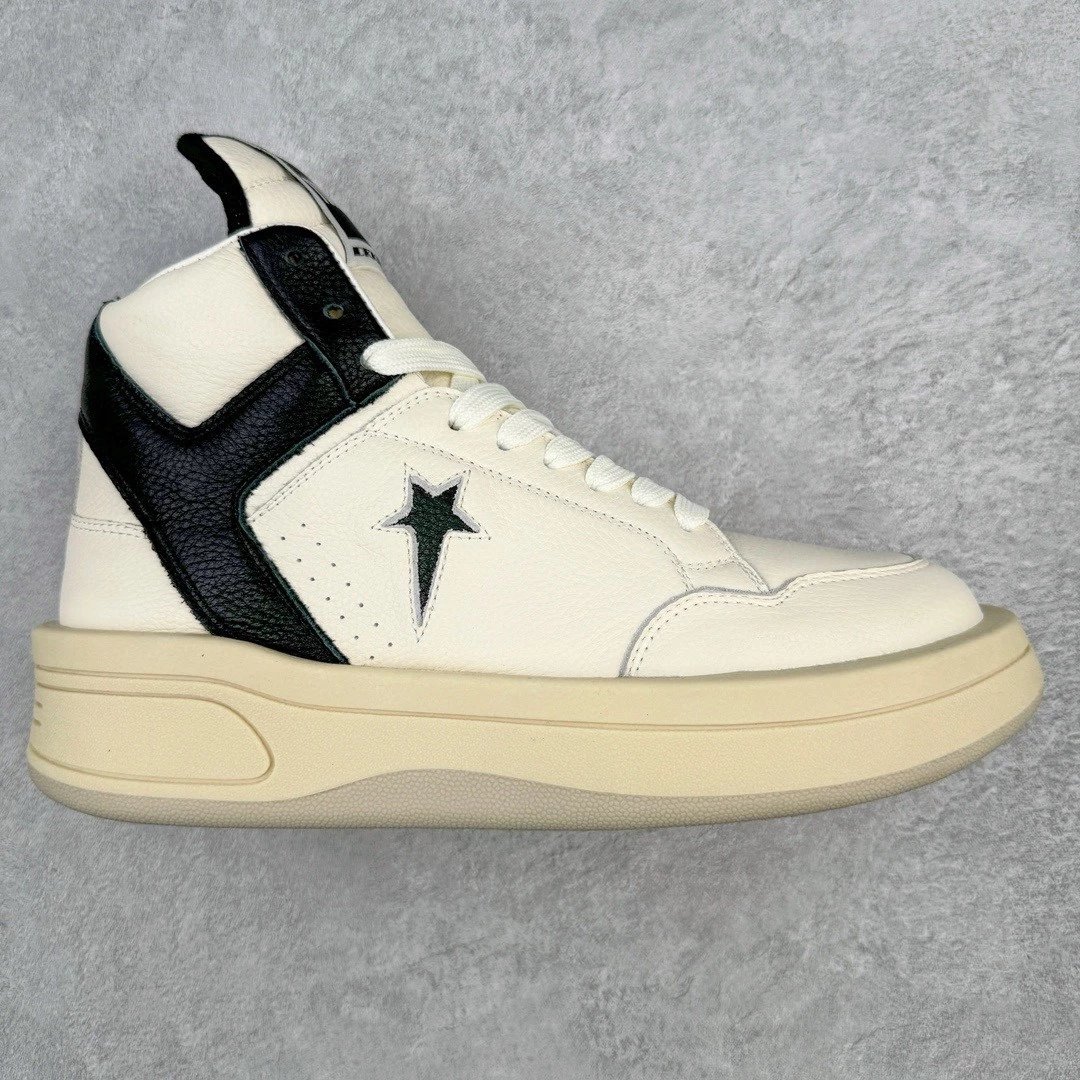 Unbranded Sneakers Platform lace-up with contrast toe caps — High-top black and white
