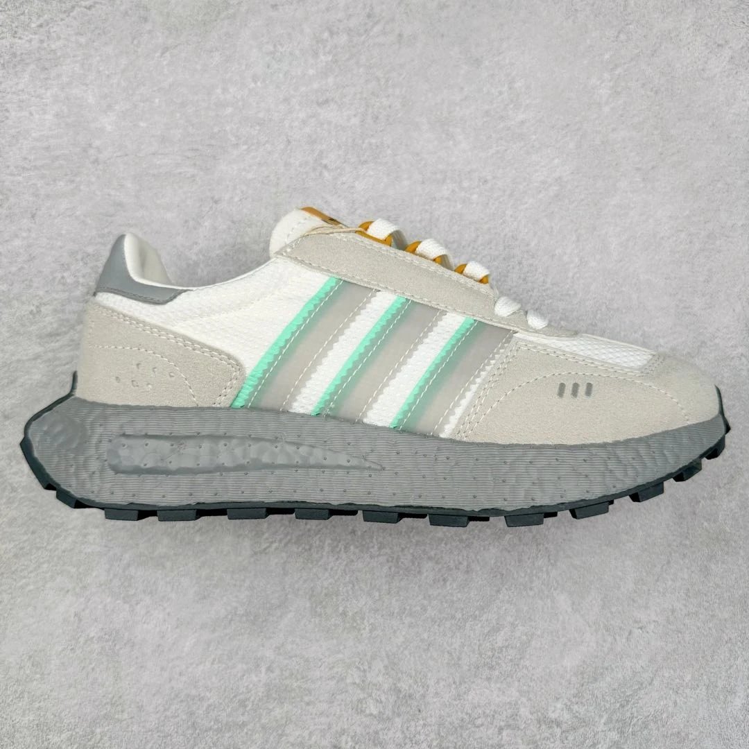 Adidas Sneakers Retropy E5 — Gray, white, and green