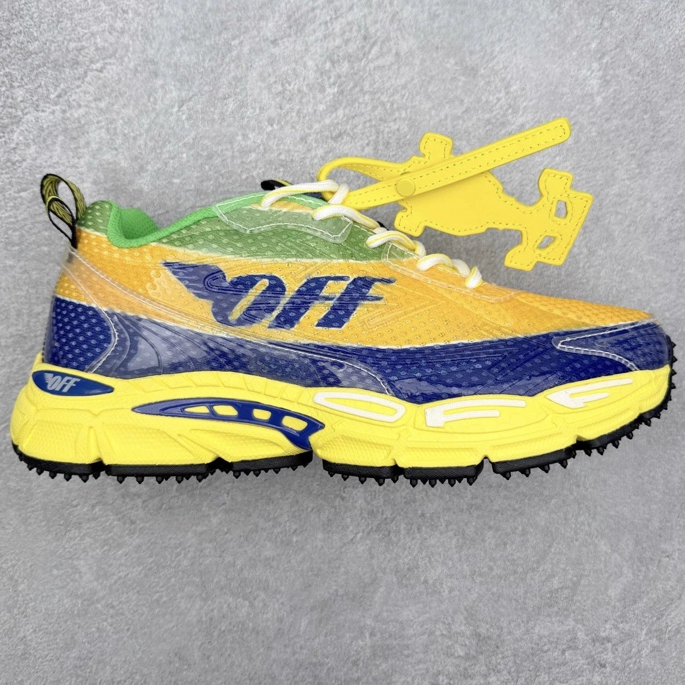 Off-White Sneakers Arrow-logo chunky with zip-tie detail — Green yellow blue