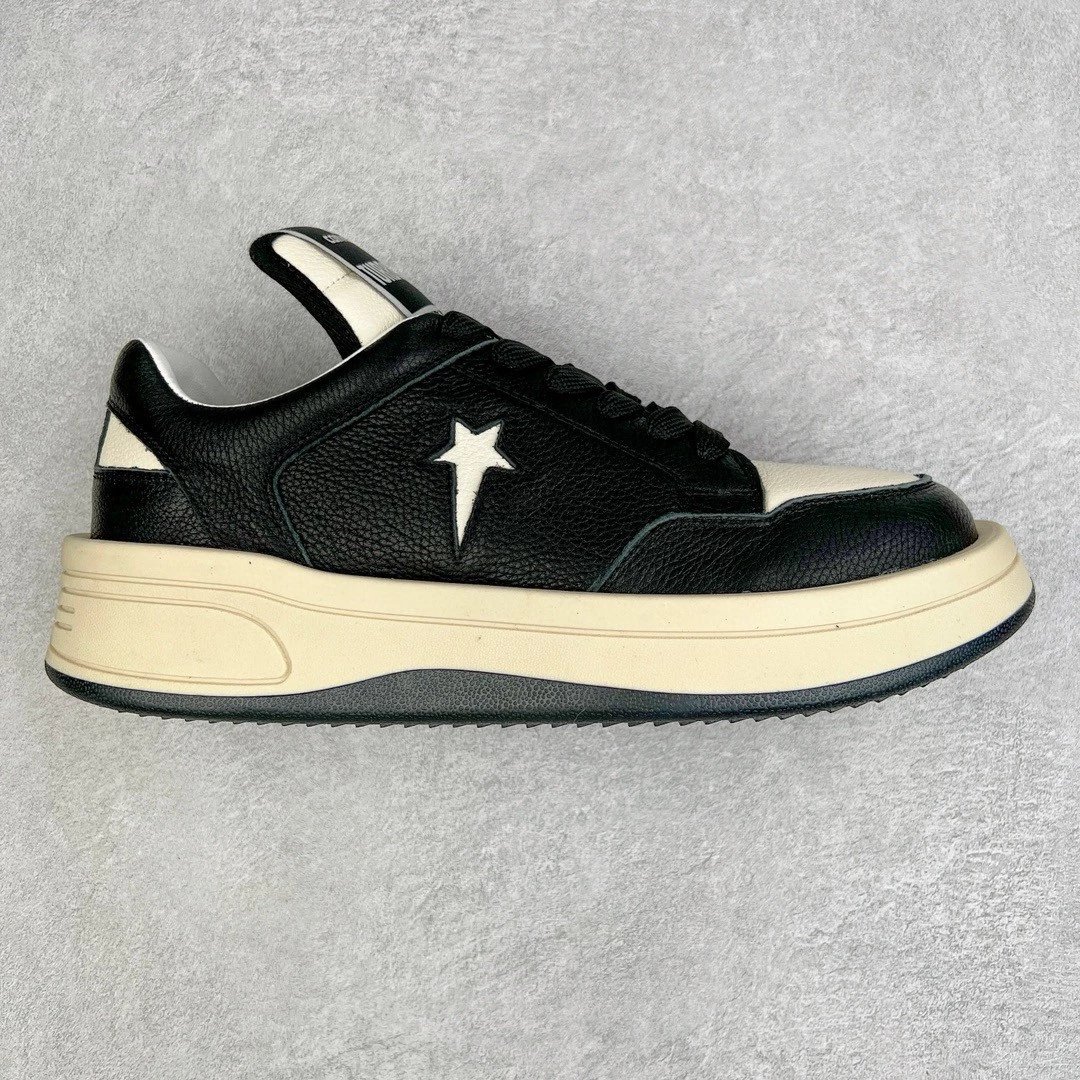 Unbranded Sneakers Platform lace-up with contrast toe caps — Black and white