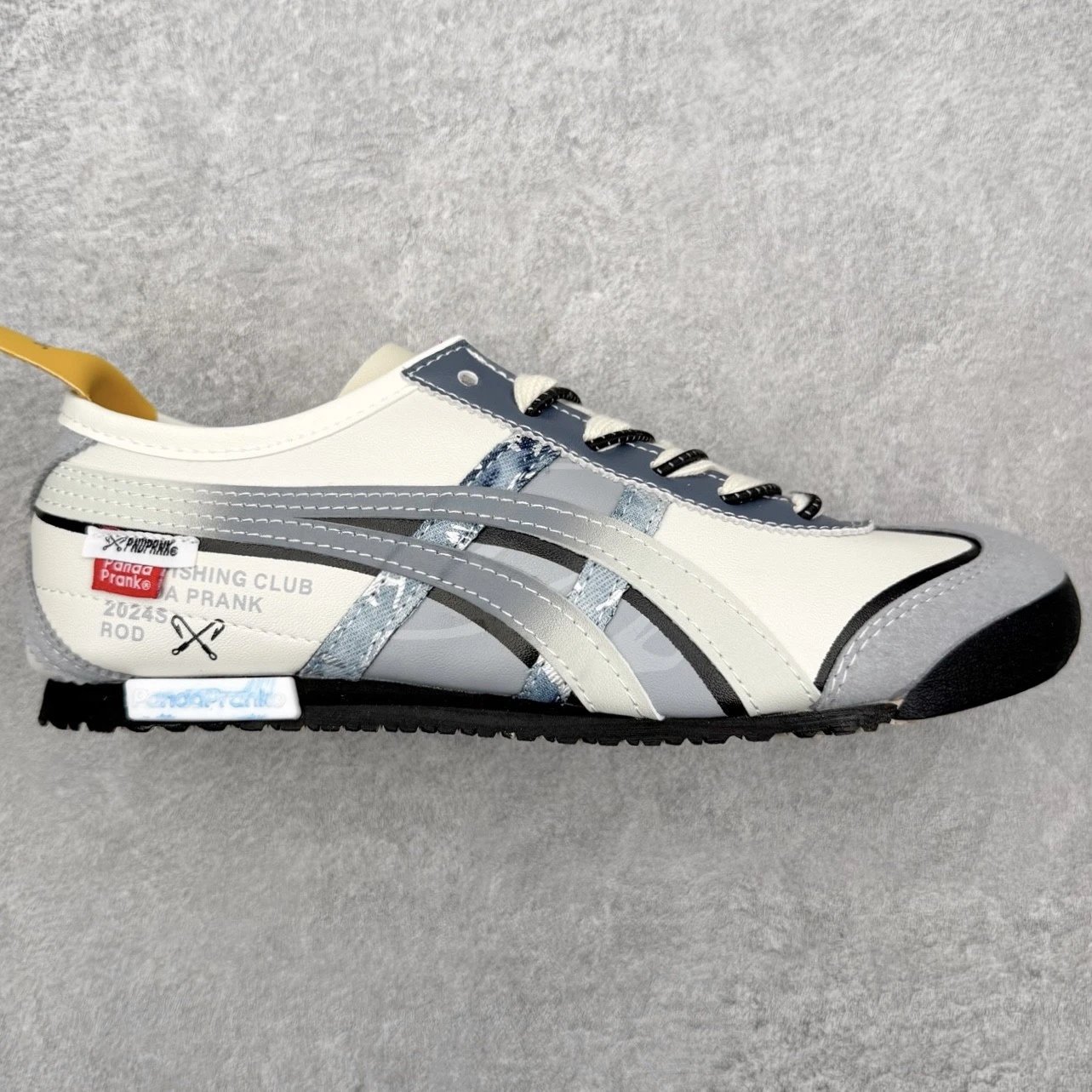 PandaPranko Sneakers Low-Top Striped — Misty Gray-Blue