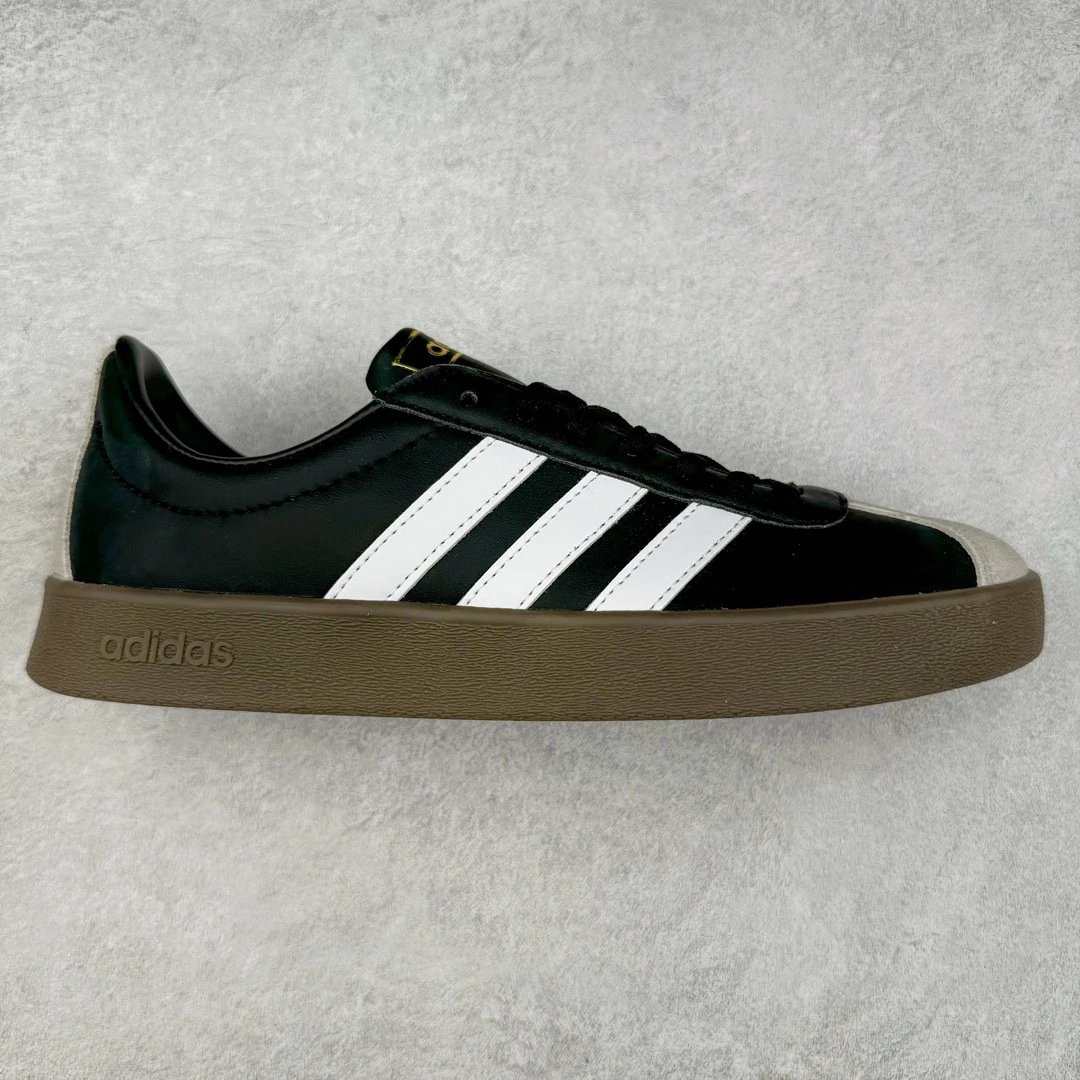 adidas Sneakers VL Court Lifestyle 2.0 Low-Top Three-Stripe — Black and white raw rubber