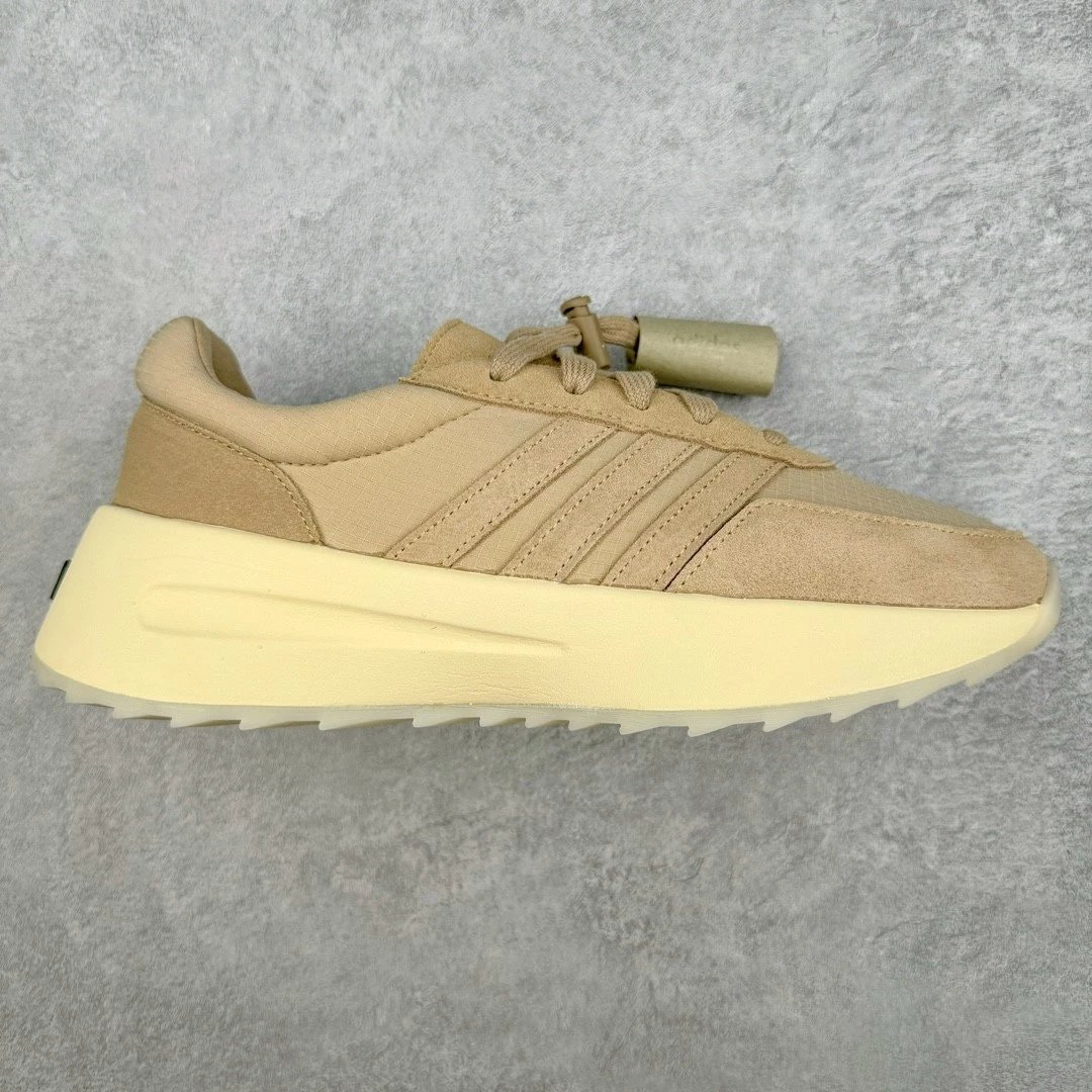 Adidas Sneakers Low-Top Three-Stripe Platform — Khaki
