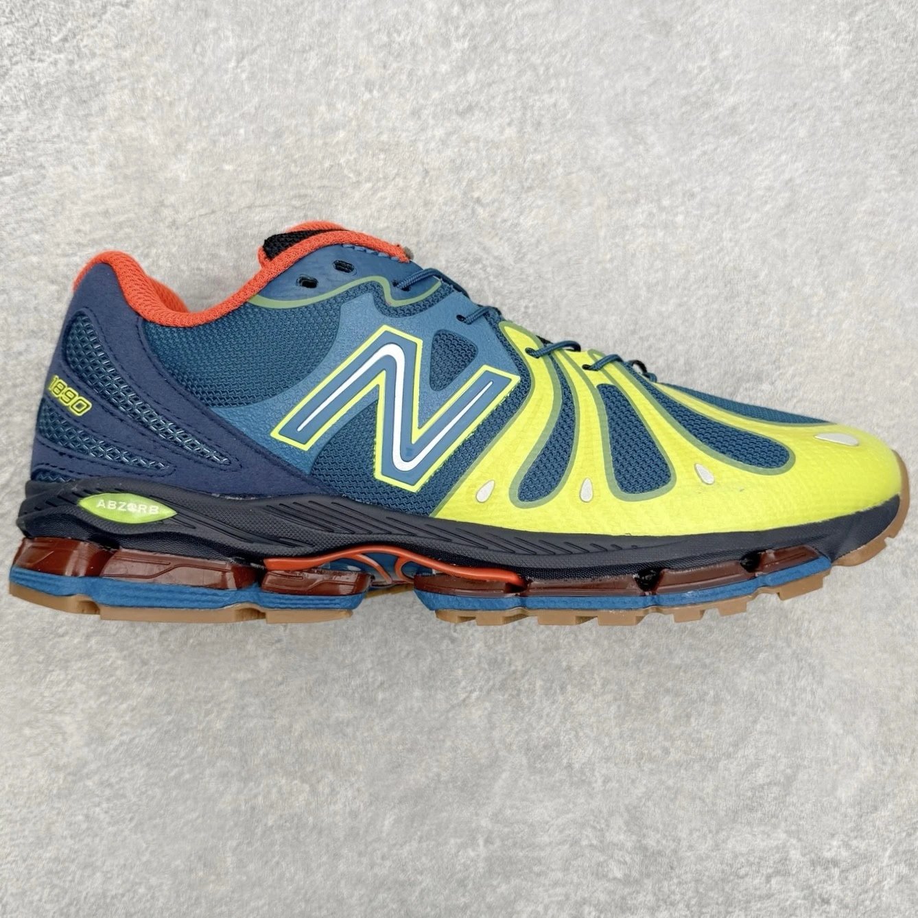 Unbranded Sneakers 1890 low-top mesh with segmented cushioning sole — Blue green orange