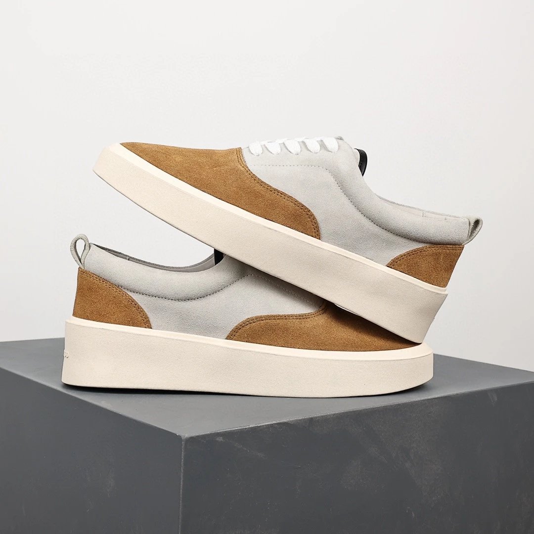 Unbranded Sneakers Low-Top Lace-Up Platform — Yellow-gray