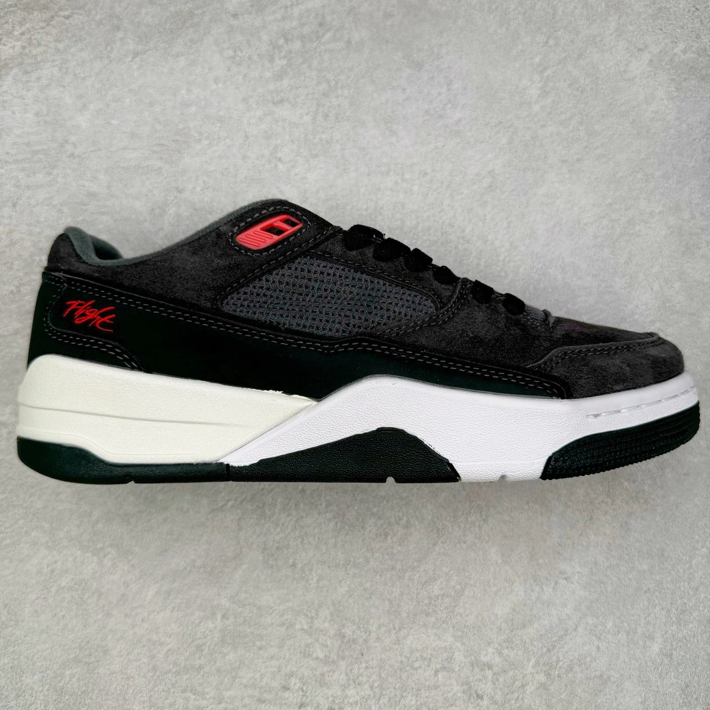 Jordan Sneakers Flight Court — Black, white, and red