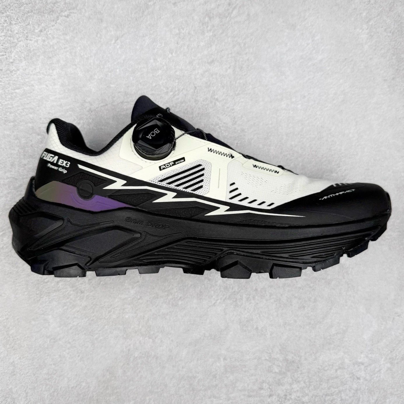 Kailas Sneakers FUGA EX 3 Trail Running Shoes — Black, white, and purple
