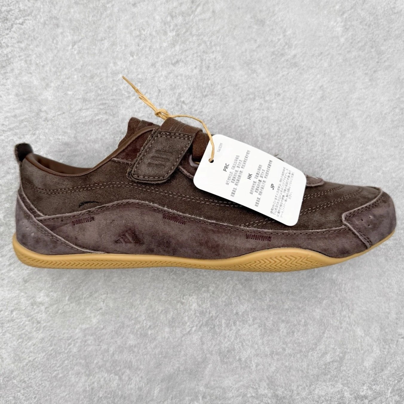 adidas Sneakers Low-Top Hook-and-Loop Suede — Coffee color