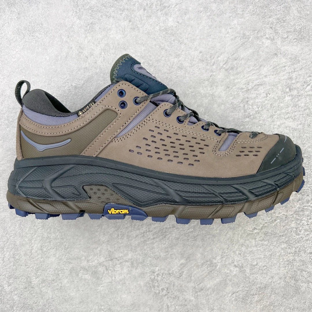 HOKA Sneakers Low-Top Trail with Lugged Vibram Soles — Gray-blue