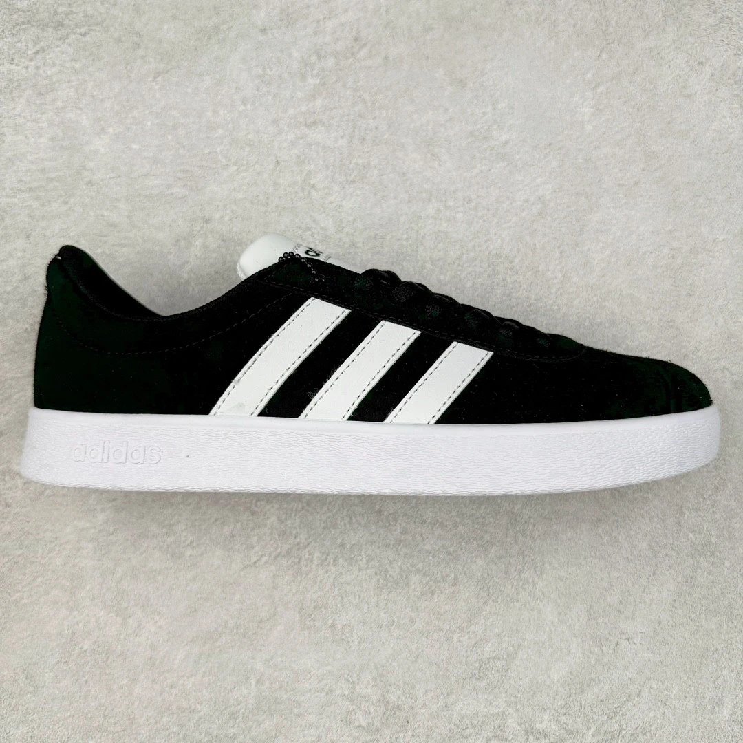 adidas Sneakers VL Court Lifestyle 2.0 Low-Top Three-Stripe — Black and white