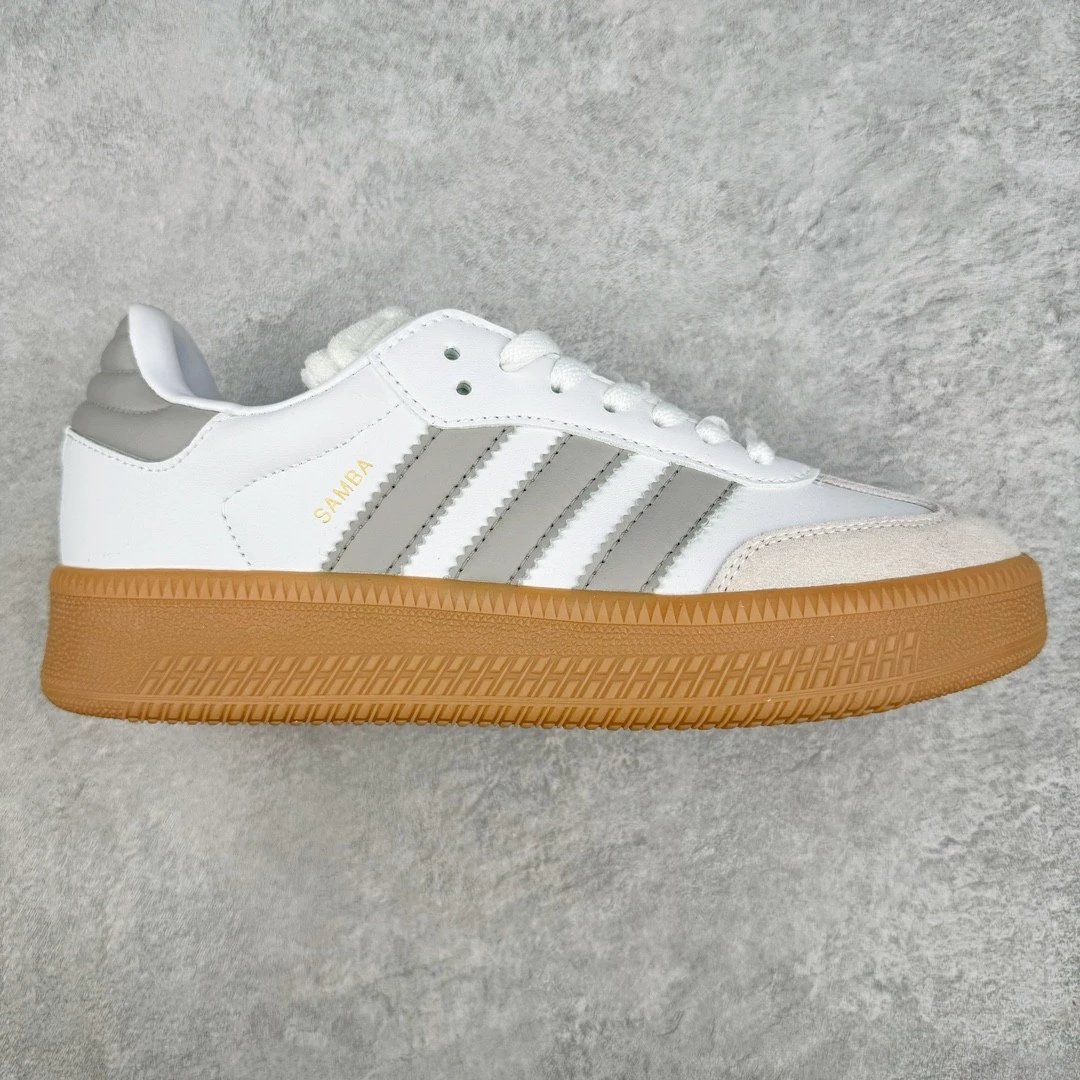 Unbranded Sneakers Samba platform with three-stripe side panels — Whitewash