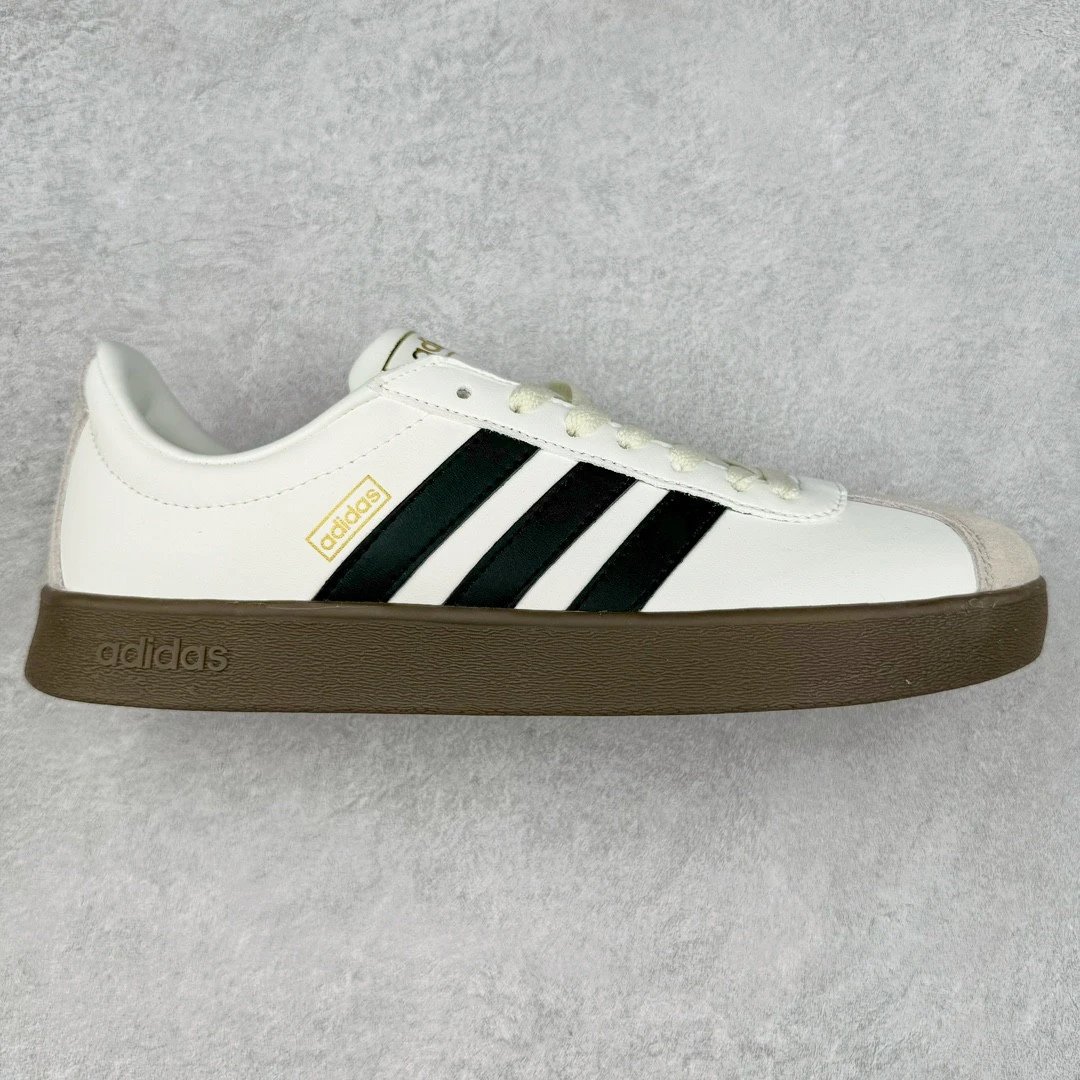 adidas Sneakers VL Court Lifestyle 2.0 Low-Top Three-Stripe — white and black gold standard