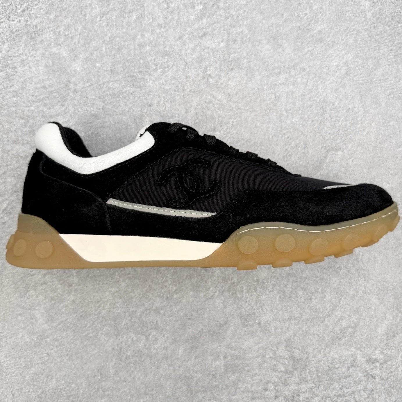 Chanel Sneakers CC Logo Suede and Textile — Black