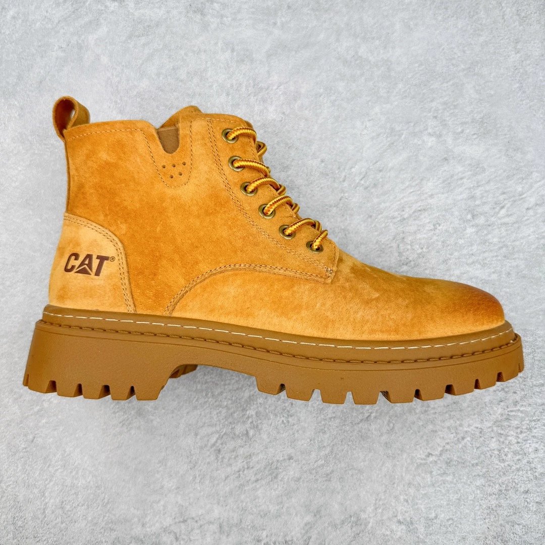 CAT Boots Lace-Up Work — Dark khaki