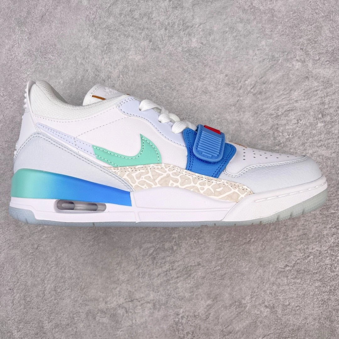 Nike Sneakers Air Jordan Legacy 312 Low — White, blue, and green