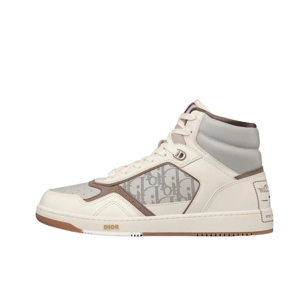 Dior Sneakers B27 low-top with Oblique panels — rice gray high-top 3 SH133ZSR_H 167