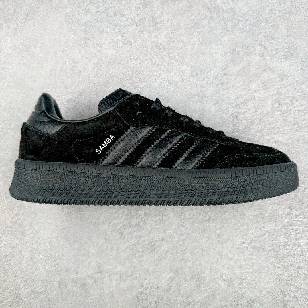 Unbranded Sneakers Samba platform with three-stripe side panels — All black