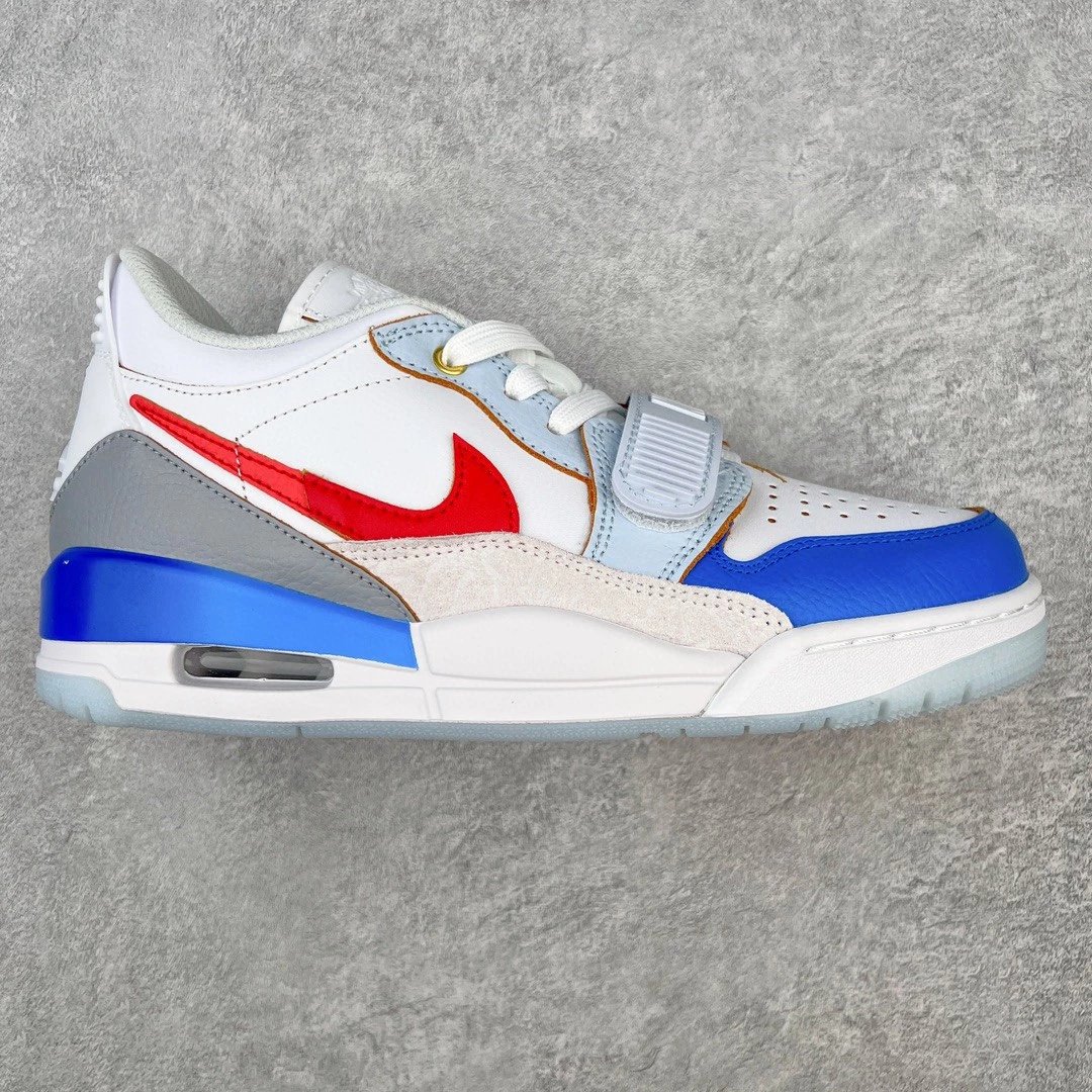 Nike Sneakers Air Jordan Legacy 312 Low — White, blue, and red
