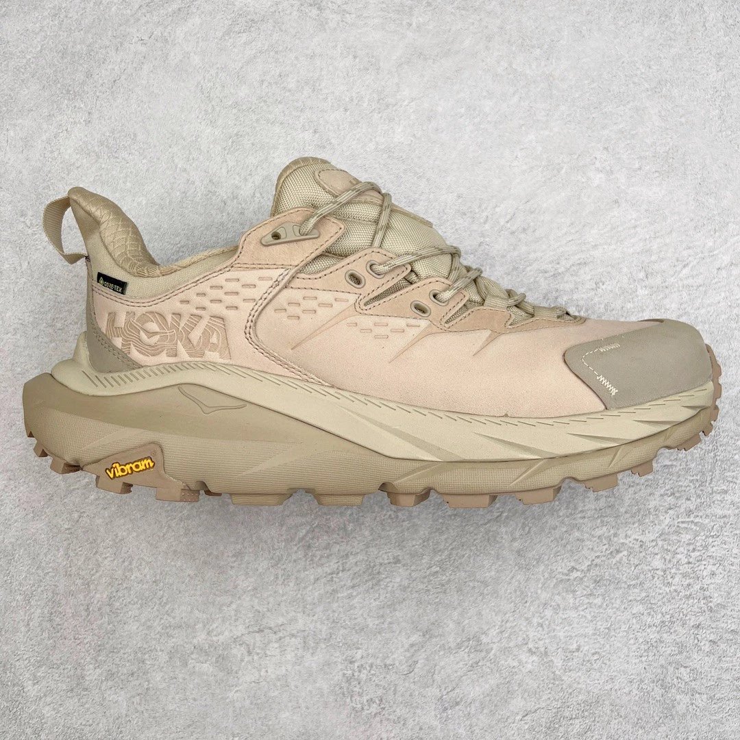 HOKA Sneakers Low-Top Trail with Lugged Vibram Soles — Khaki