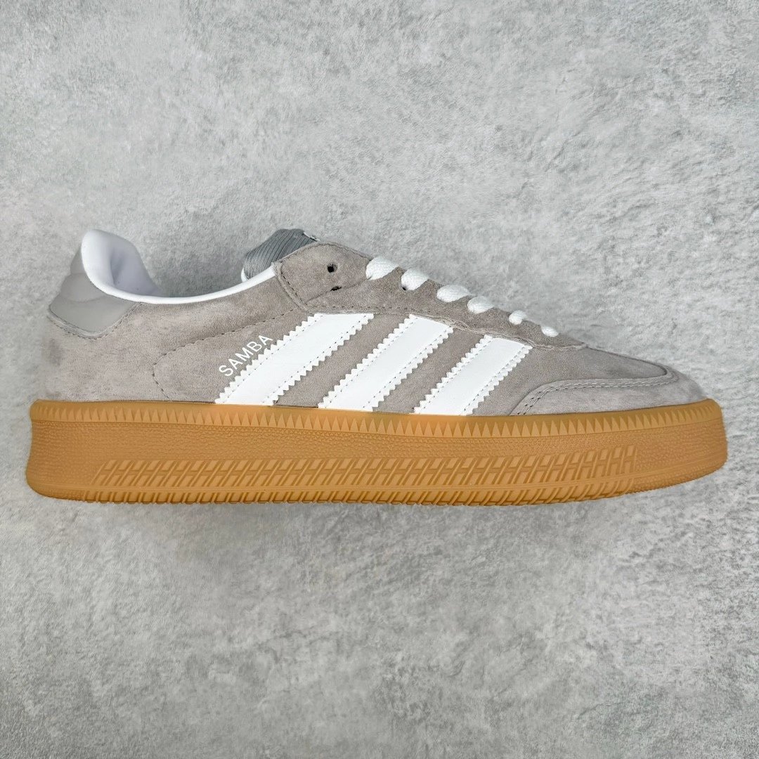 Unbranded Sneakers Samba platform with three-stripe side panels — Grayish white