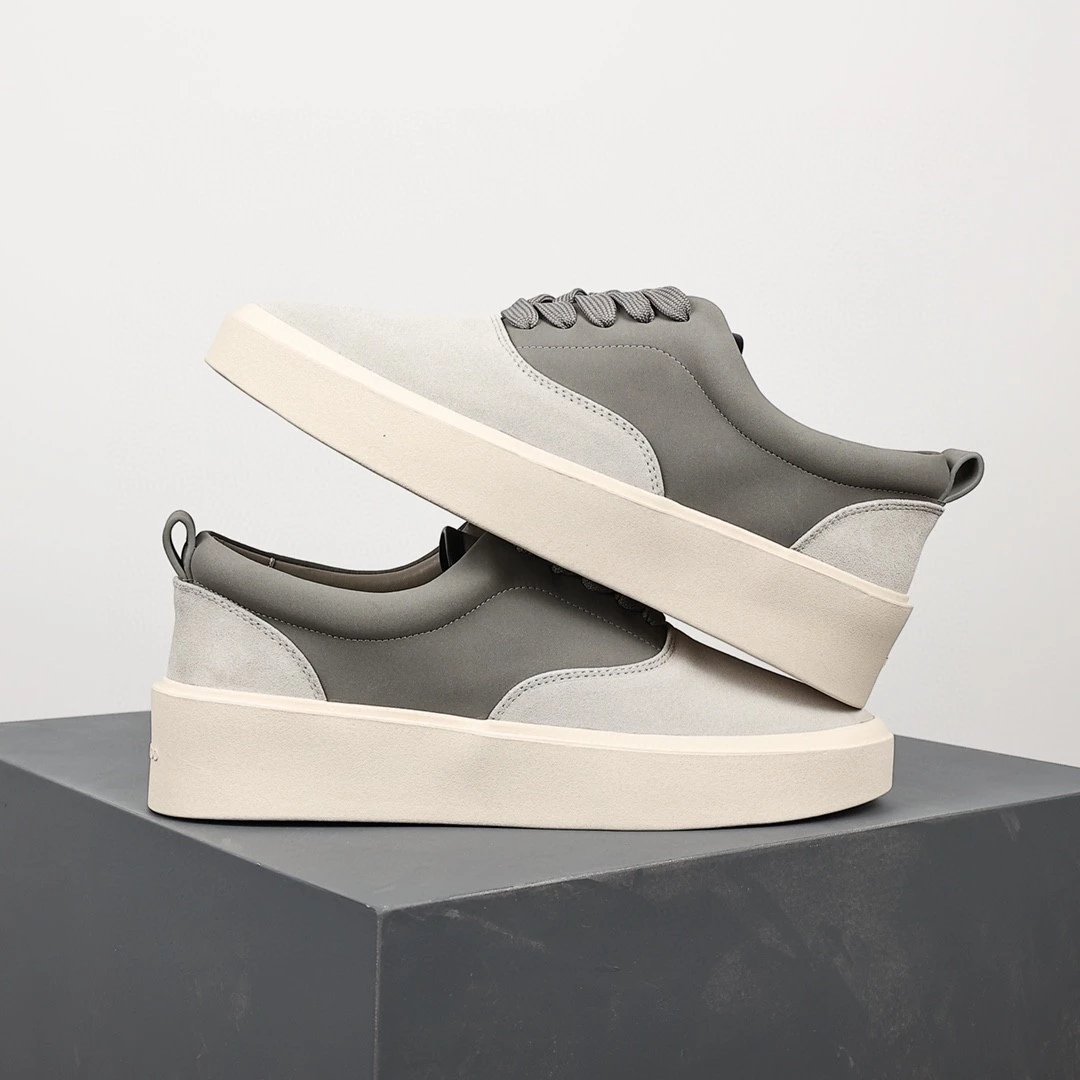 Unbranded Sneakers Low-Top Lace-Up Platform — Milk gray
