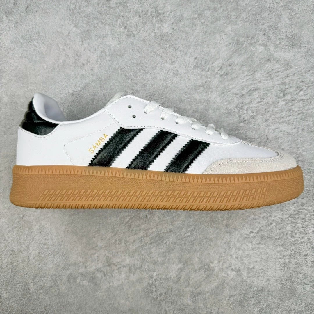 Unbranded Sneakers Samba platform with three-stripe side panels — Black and white