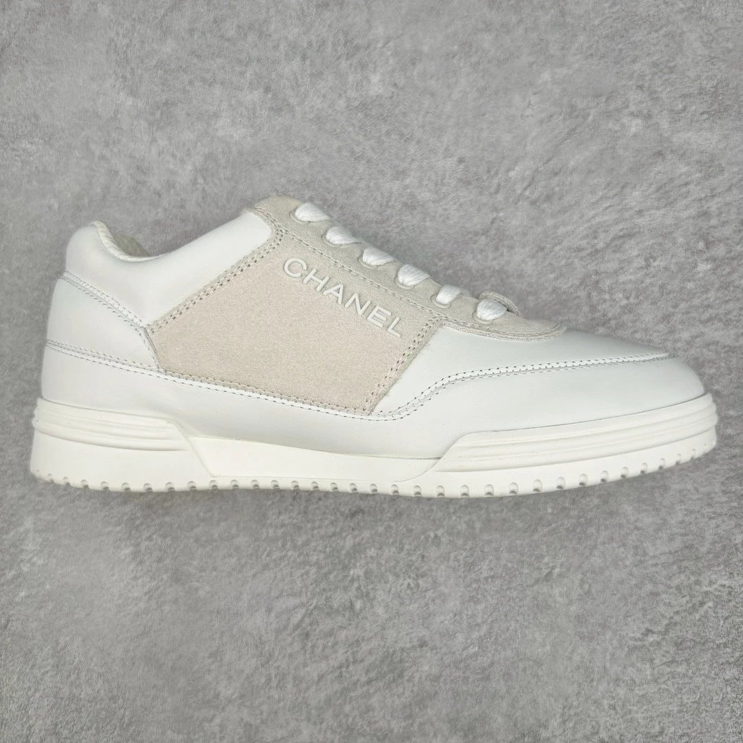Chanel Sneakers Suede Panel Lace-Up — Beige