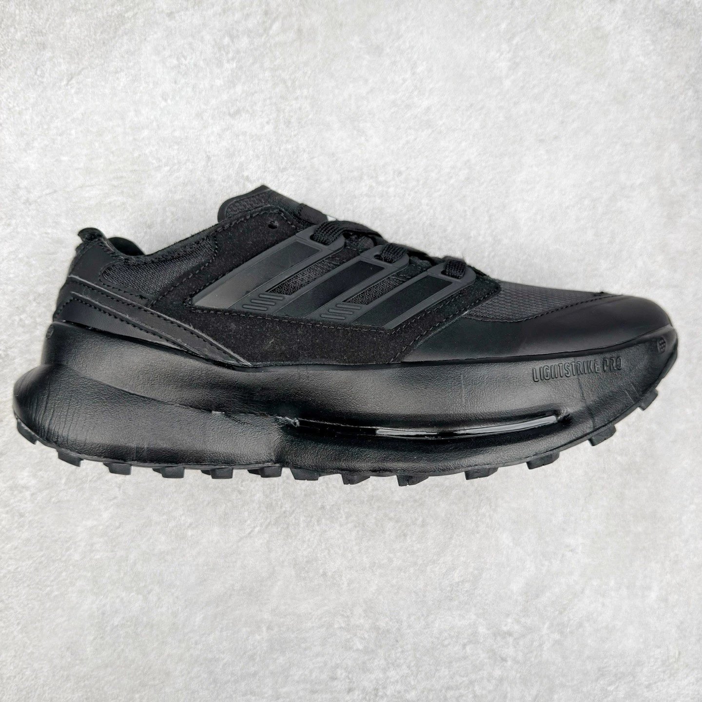 Unbranded Sneakers Low-top thick-soled with three-stripe side panels — All black