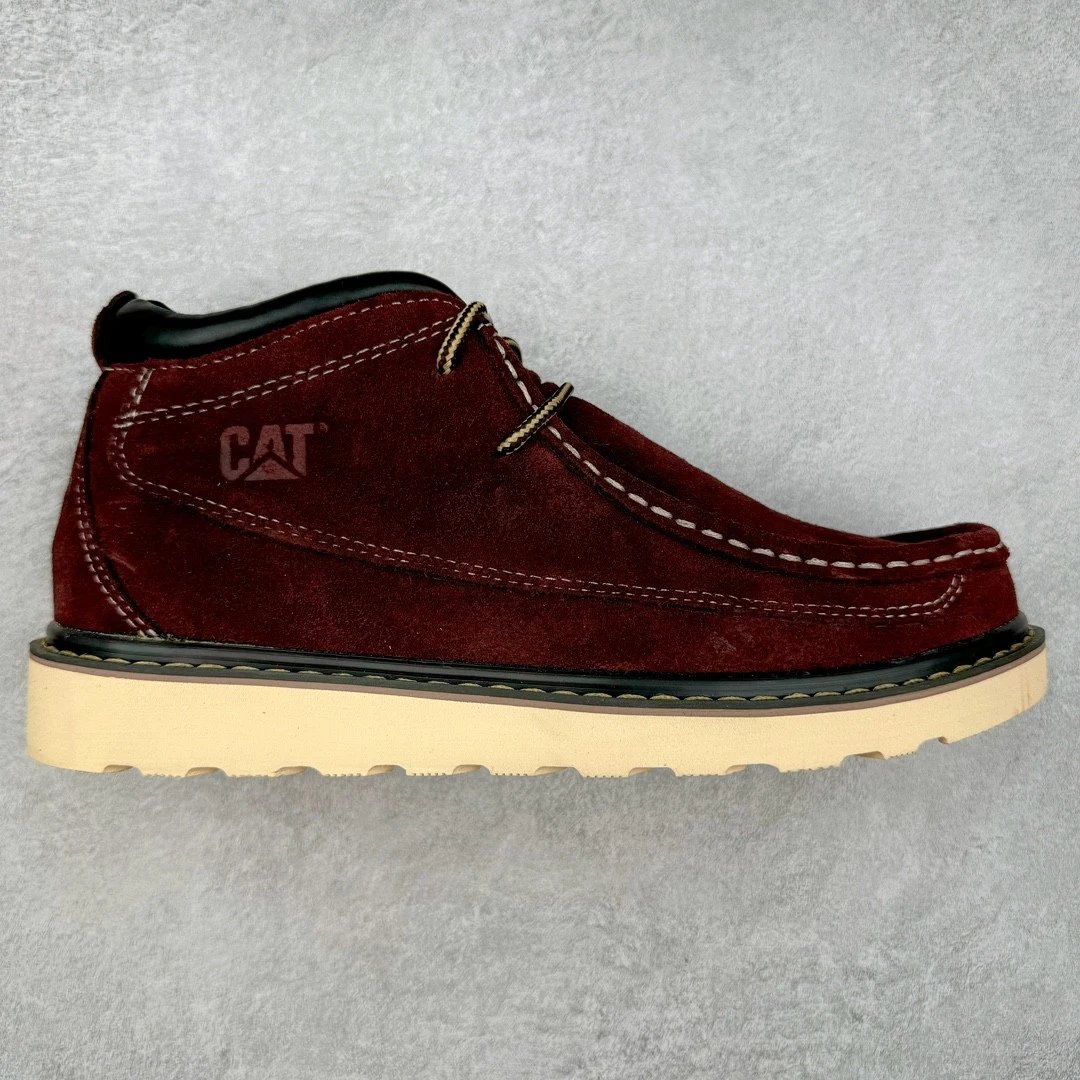 CAT Boots Moc-Toe Chukka — Wine red