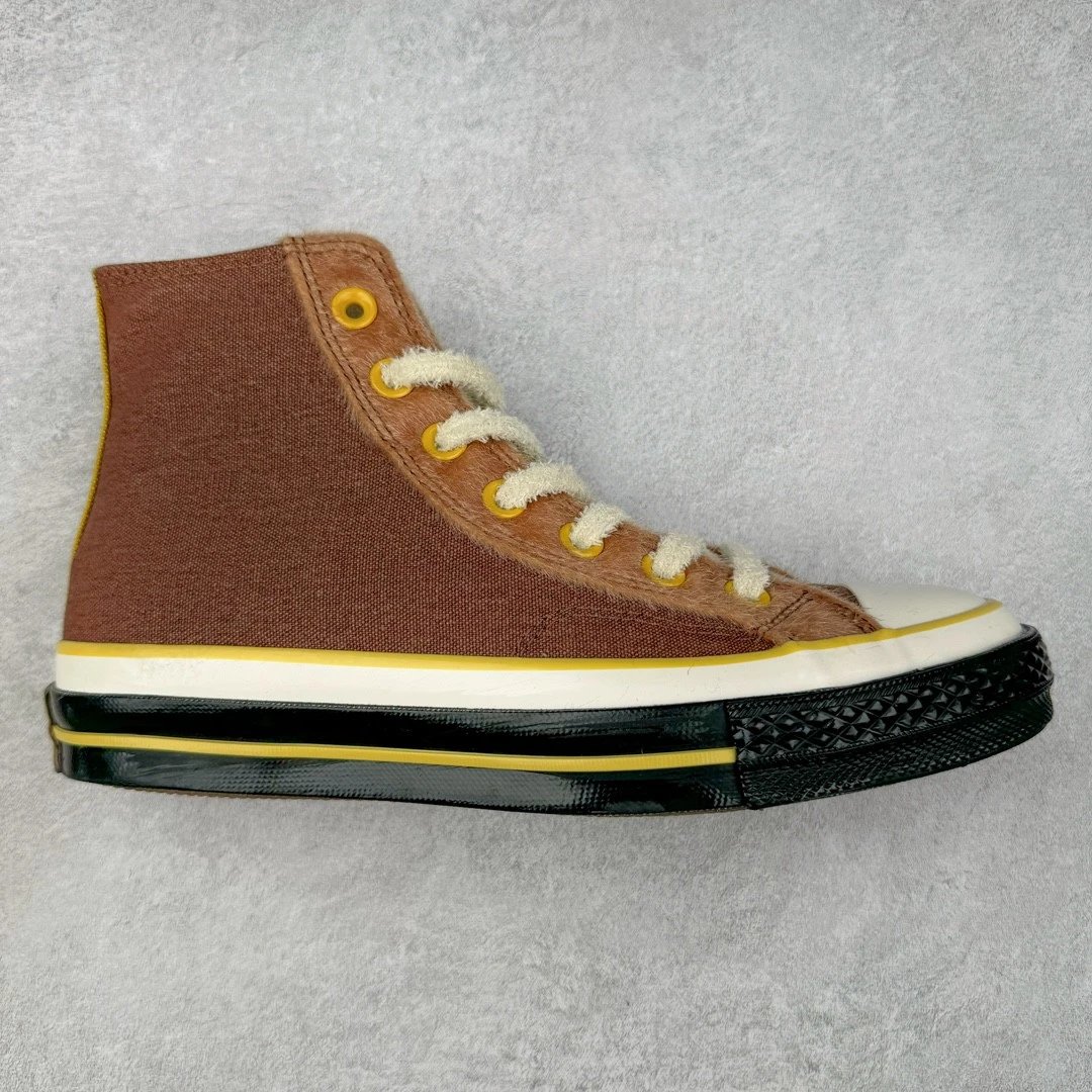 Unbranded Sneakers High-Top Canvas with Fuzzy Trim — brown