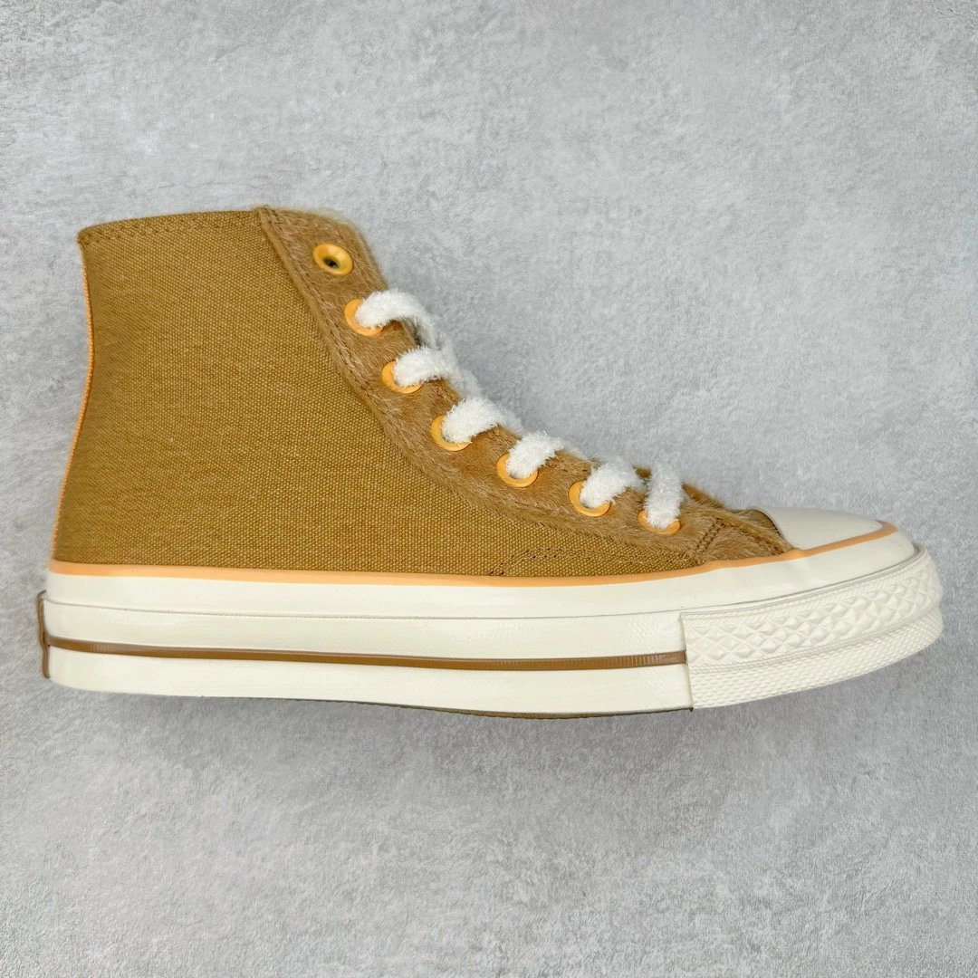 Unbranded Sneakers High-Top Canvas with Fuzzy Trim — Brown