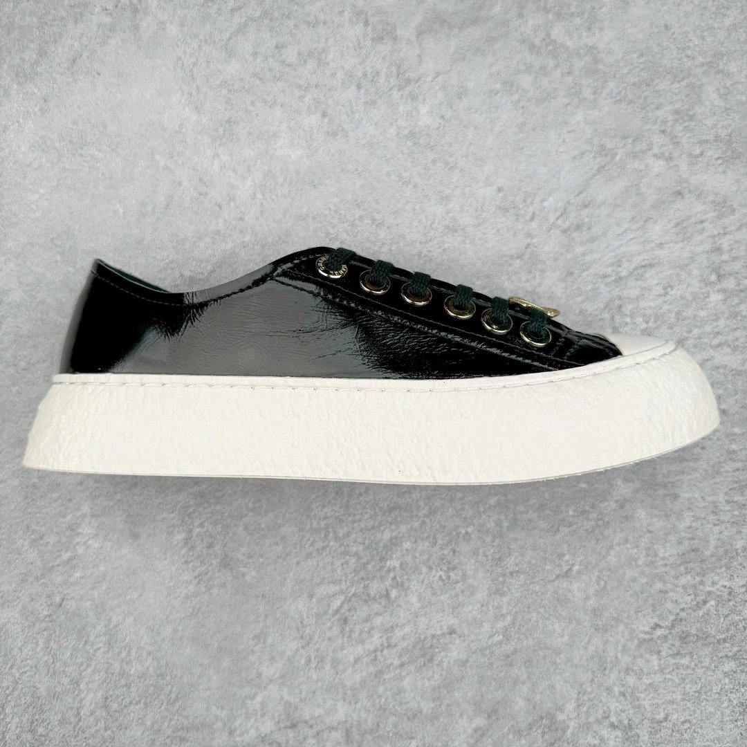 Unbranded Sneakers Platform lace-up — black leather low side