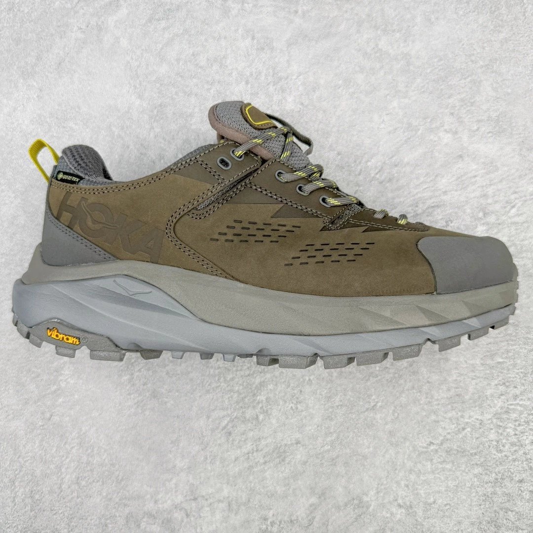 HOKA Sneakers Low-Top Trail with Lugged Vibram Soles — Green-gray