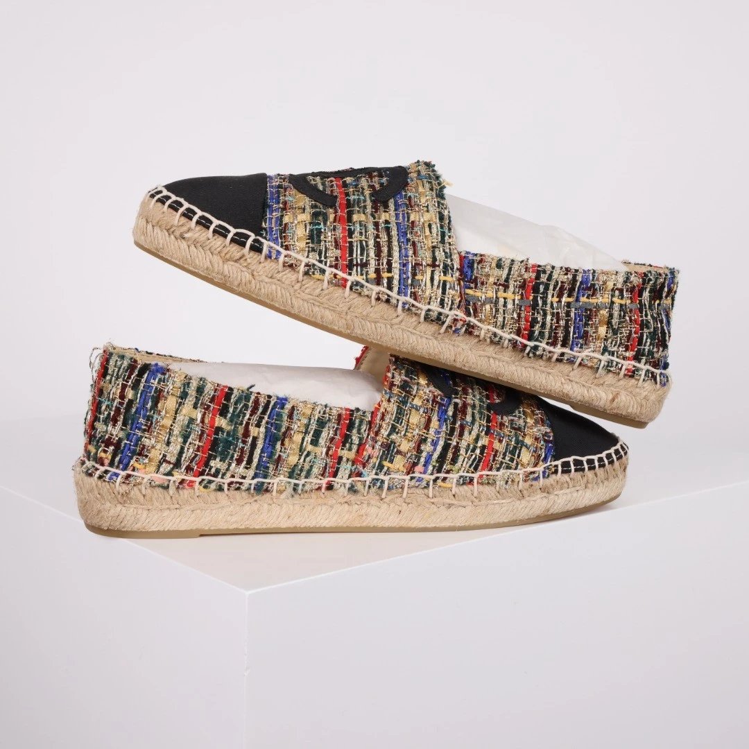 Chanel Casual Shoes Espadrille Slip-On — Black red blue