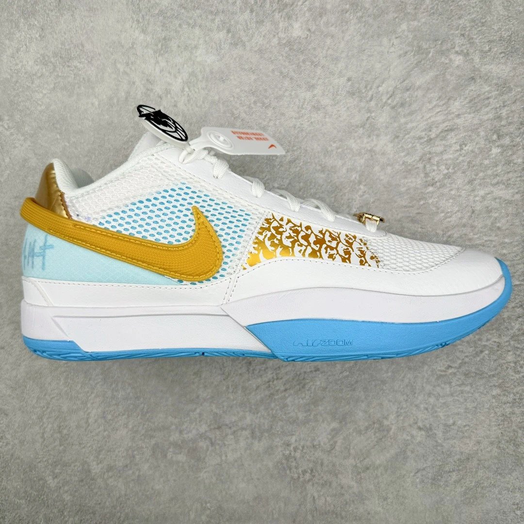 Nike Sneakers Ja 1 Basketball Shoes — White, blue, and gold