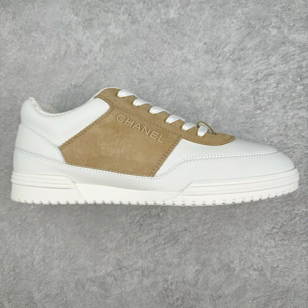 Chanel Sneakers Suede Panel Lace-Up — White-brown