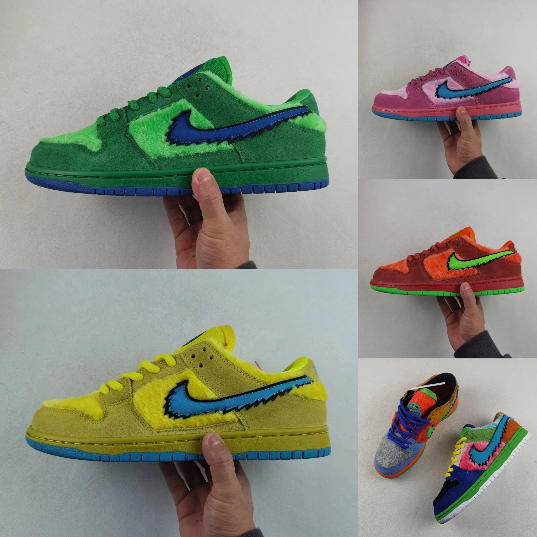 First hand source Nike/NIKE SB DUNK teddy bear five color matching two-layer suede without zoom cushion