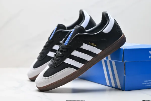 Adidas Originals Samba Classic Black White Brown Sneakers - 1