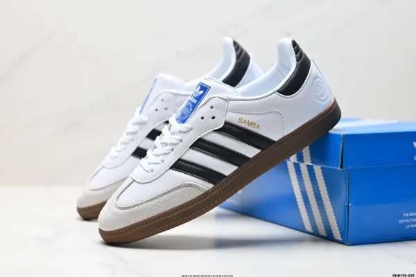 Adidas Originals Samba Classic Black White Brown Sneakers - 3