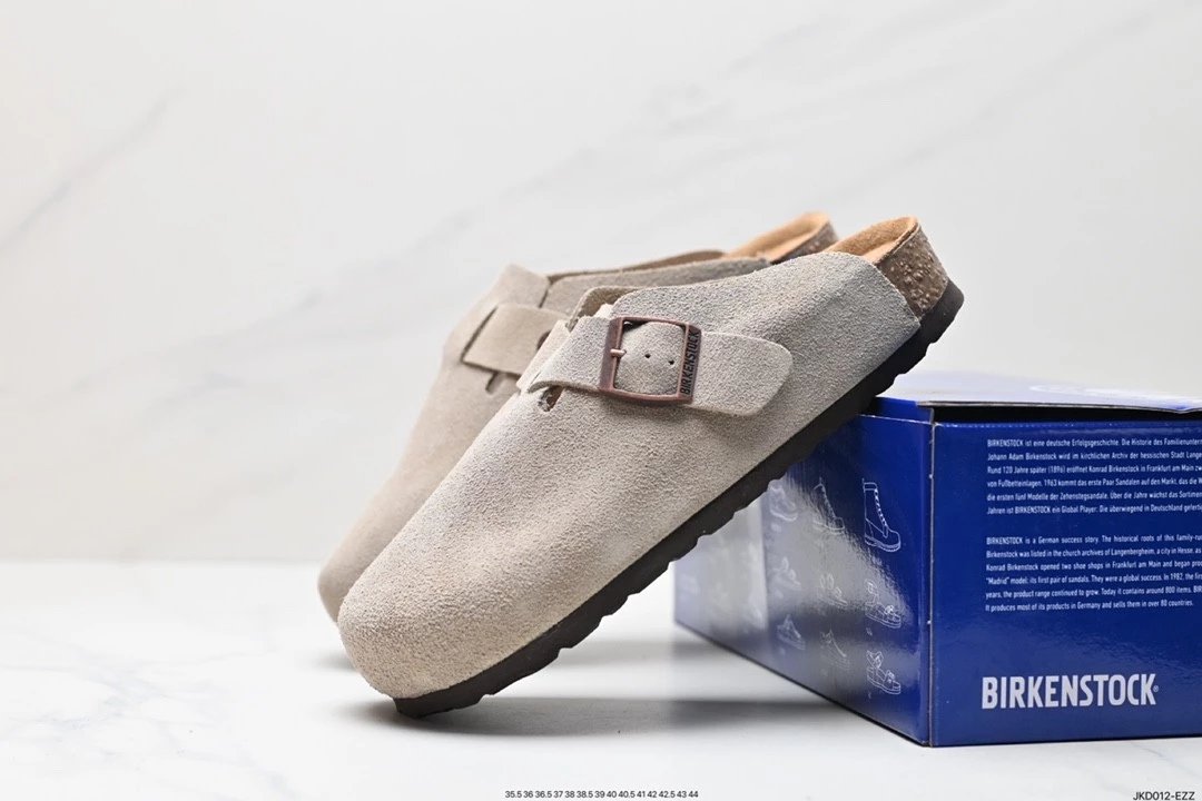 Birkenstock Boston Suede Beige Clogs - 1