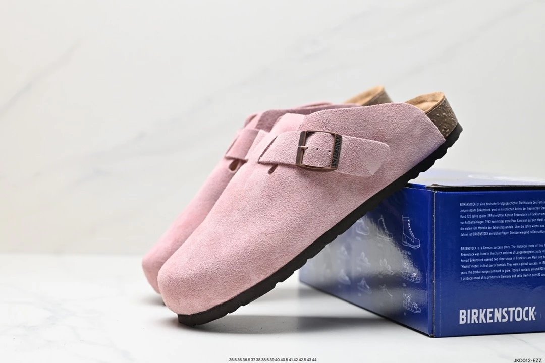 Birkenstock Boston Pink Suede Clogs - 1