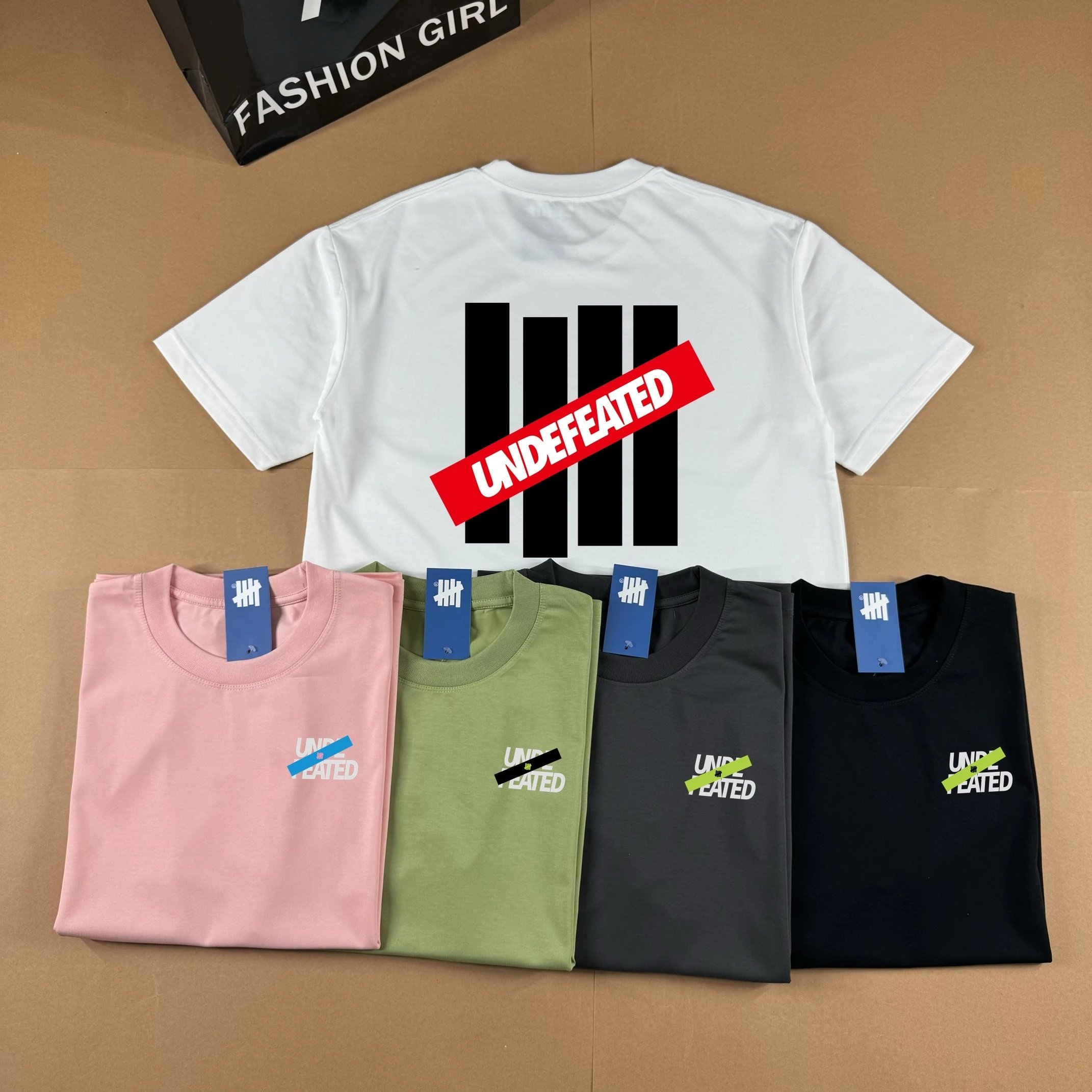 New Arrival: UNDEFEATED 5-Stripe Official Spring New Arrival Fashion Trendy American Casual Graphic Short Sleeve T-Shirt 01