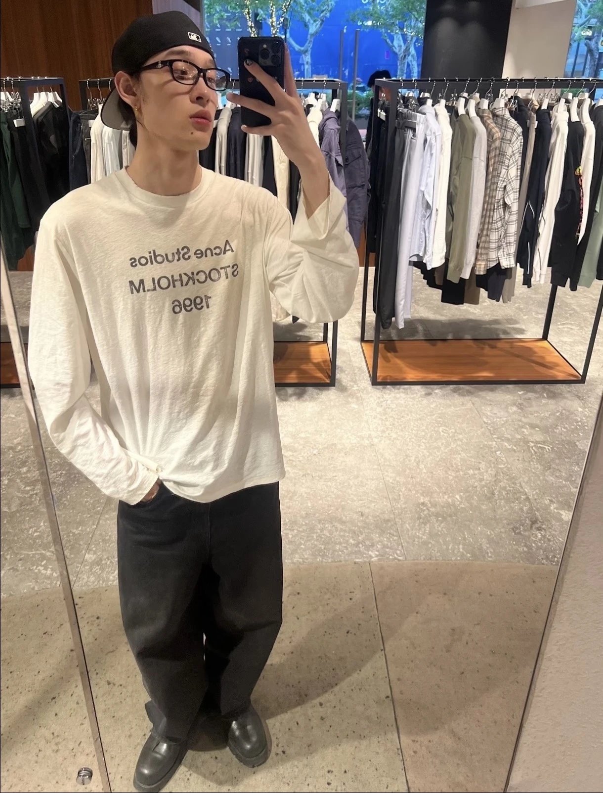 HFsMade Acne 1996 Collection Cotton-Linen Long Sleeve Off-White