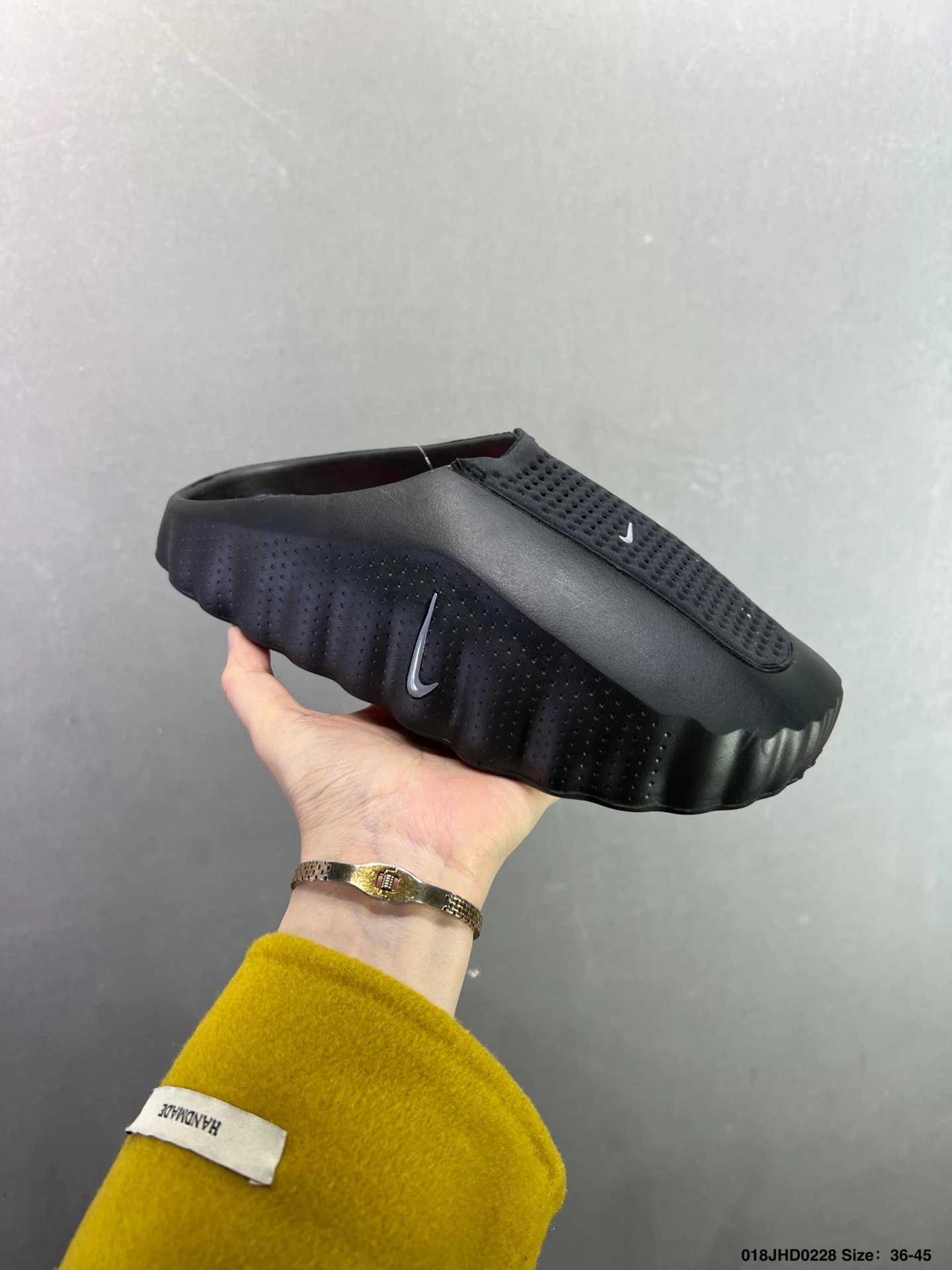 Nike Benassi Slide Black with Orange Sole Slippers - 18