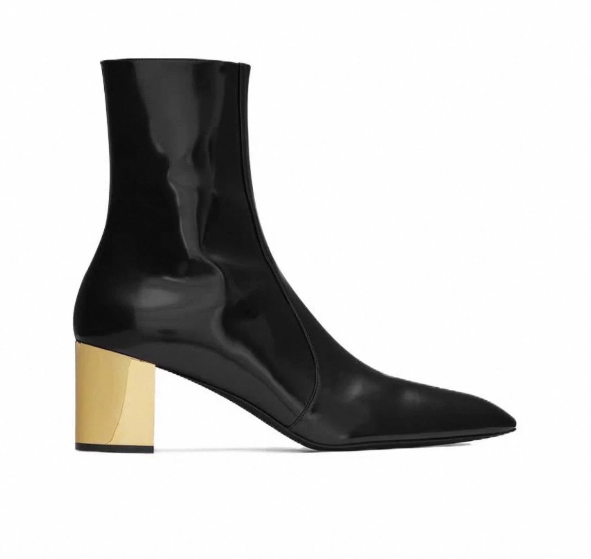 Mr. Wu Old Wu sl* Style 7cm XIV Series Gold Heel Sole Patent Leather Cowhide Chelsea Boots YS* Rush Orders Not Accepted Exclusive Customization No Returns or Exchanges (By Placing an Order You Acknowledge and Agree to the Purchase Instructions in the Product Details Below)