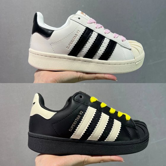 adidas Originals SUPERSTAR 92 Low-Top Sneakers - Fashionable, Versatile, Slip-Resistant & Durable - Unisex Black and White - Style JI4268, JI4267
