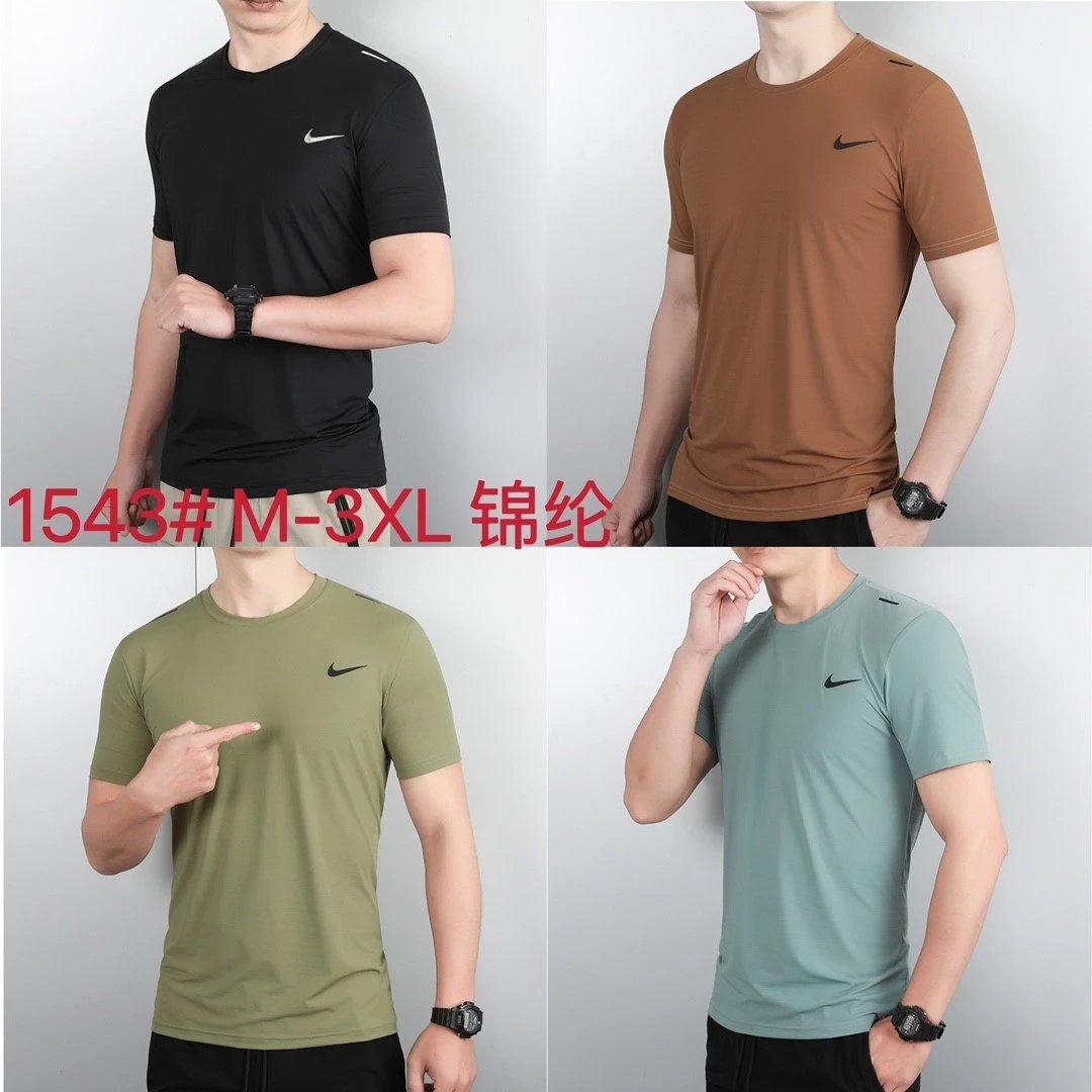 Export Japan high-end quick-drying breathable tops summer casual short-sleeved sports ice silk T-shirt loose fitness half-sleeves