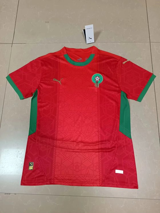 24-25 Morocco home red soccer jersey