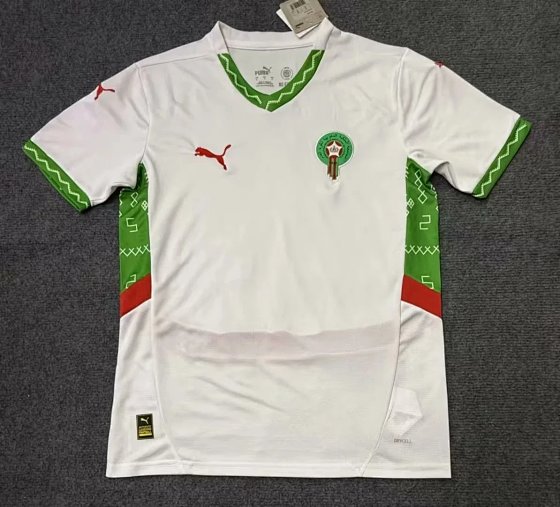 24-25 Morocco away white soccer jersey
